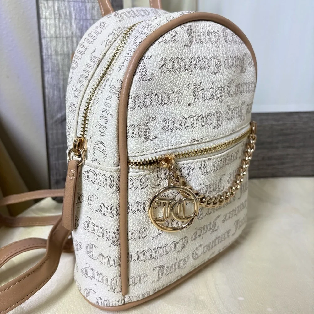 Juicy Couture pecan white and tan mini backpack